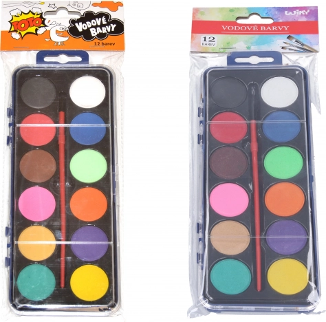 Watercolors 12 colors with brush