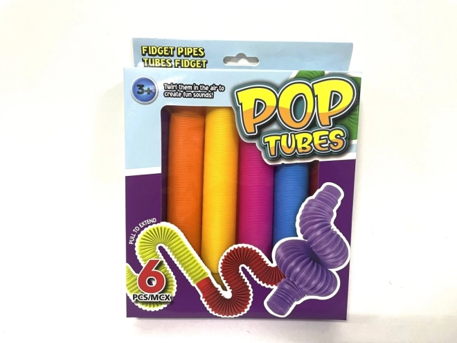 Sensory pop tubes, set of 6 pcs