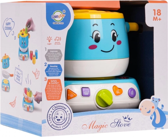 Interactive stove with pot and shape sorter