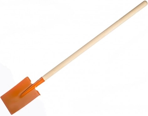 Teddies children's spade with wooden handle, straight – Orange