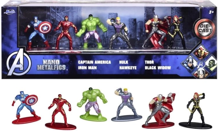 Figurines en métal JADA MARVEL AVENGERS, 6 pcs, 4 cm