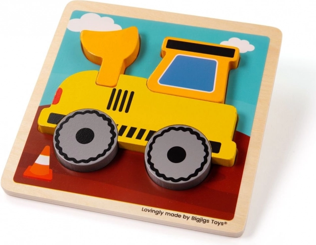 Inlegpuzzel graafmachine van Bigjigs Toys