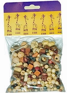 Detoa mix of brown–natural wooden beads 110 g