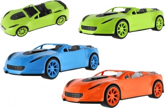 Voiture de sport en plastique 38 cm à roue libre dans un filet, 3 couleurs