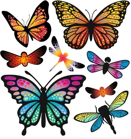 Patchs thermocollants papillons arc-en-ciel