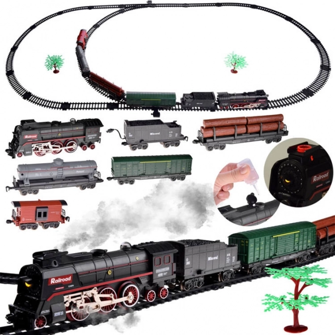 Electric Train Set with Smoke and Sounds 185 × 99 cm