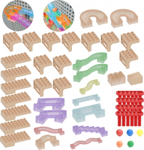 Masterkidz Marble Run Construction Set for STEM Board, 63 Pieces