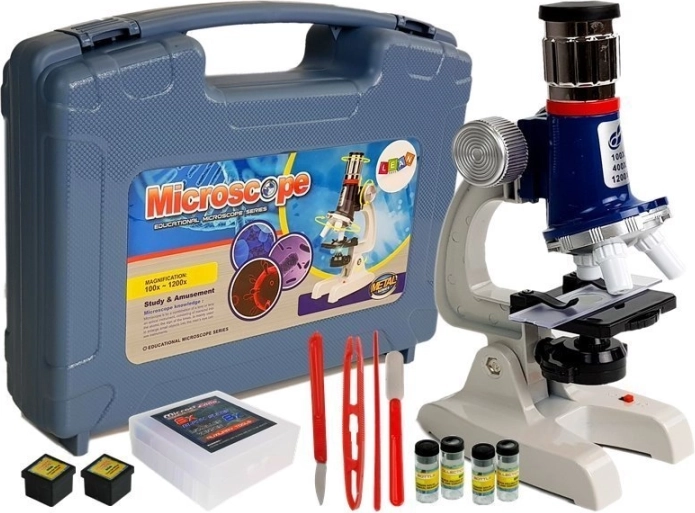 Large Science Kit – Children's Educational Microscope 100× 400× 1200× in a Case