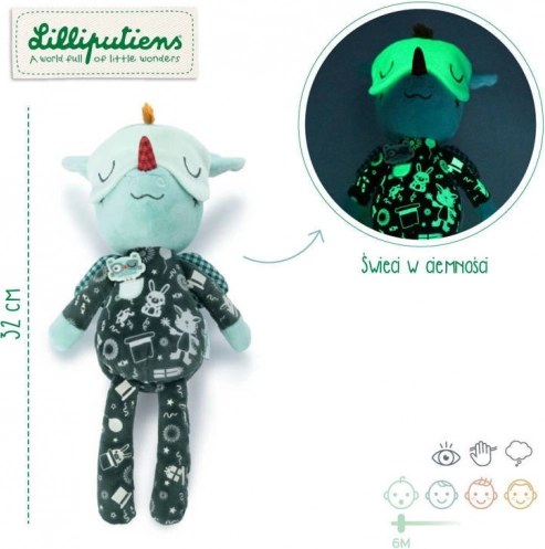 Lilliputiens sovedyr med selvlysende elementer, drage Joe 6 m+