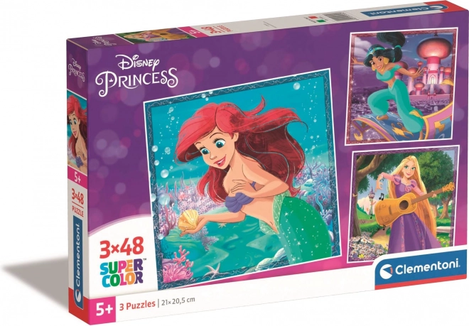 DISNEY PRINCESS Puzzles 3×48 pieces – CLEMENTONI