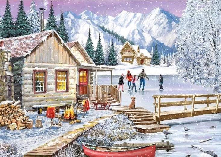 GIBSONS puzzle Winter at the Cabin 1000 pieces