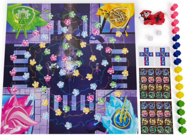 Vibrant game board full of icons and paw prints