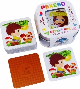 Children’s Year Memory Game – waterproof, 64 cards in a metal tin