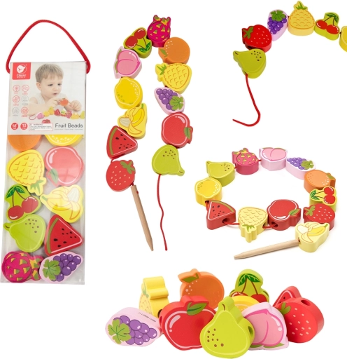 wooden lacing game fruit 13 pcs