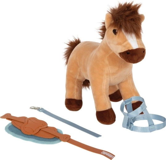 Plush pony with bridle and saddle