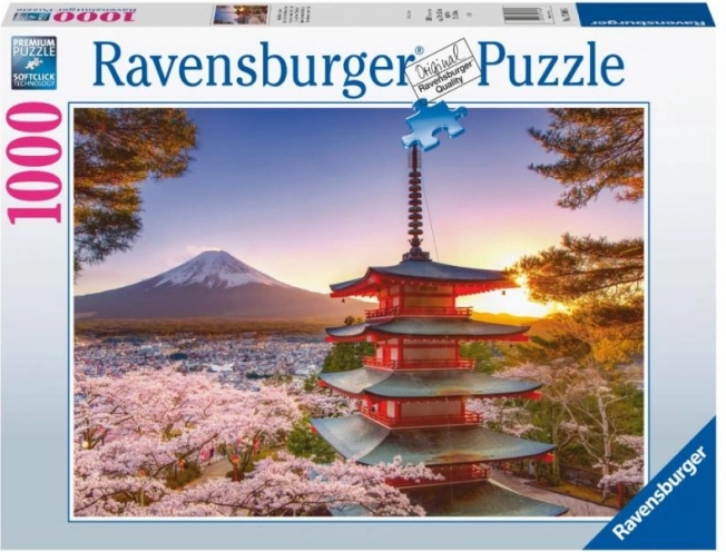 Ravensburger puzzle view of Fuji and cherry blossoms 1000 pieces