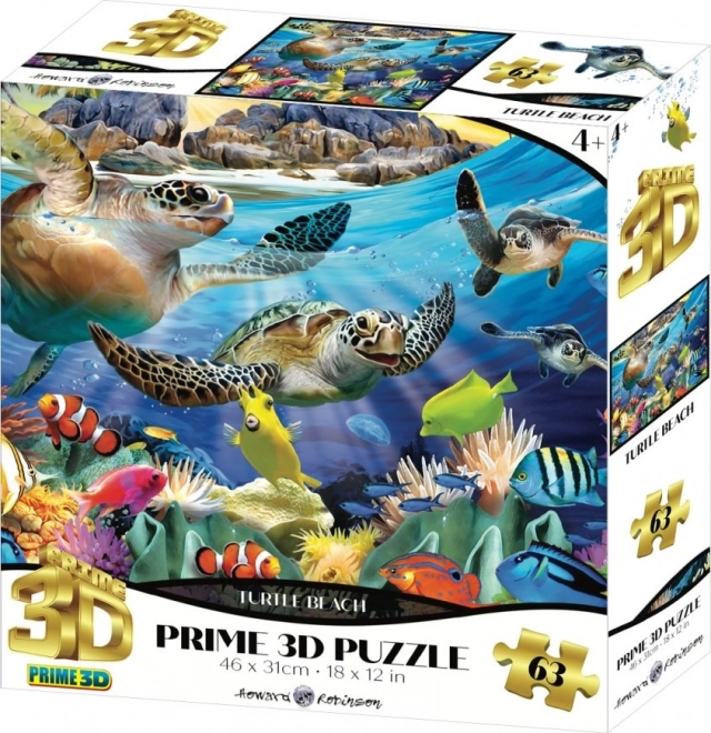 3D puzzle turtle 63 pieces