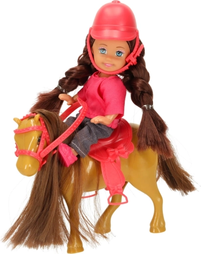 Poseable doll for easy seating in the saddle