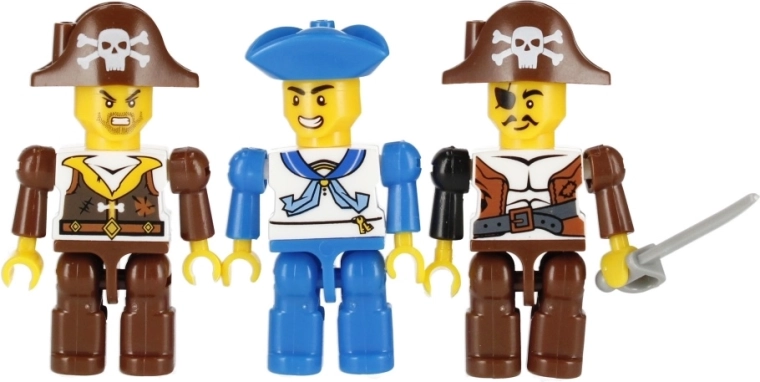 Three minifigures for storytelling play