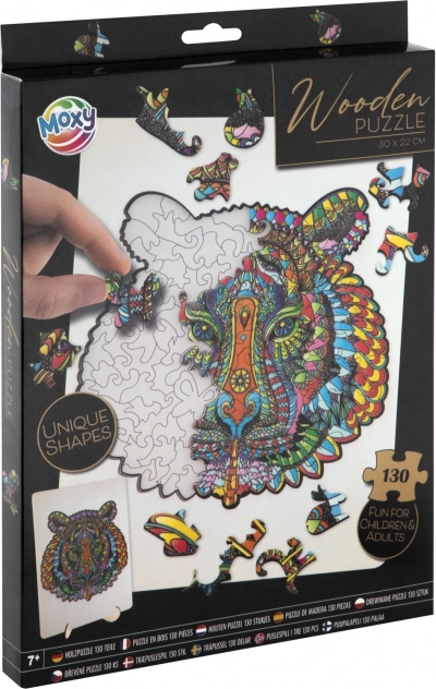 Moxy omrids puslespil tiger 130 brikker