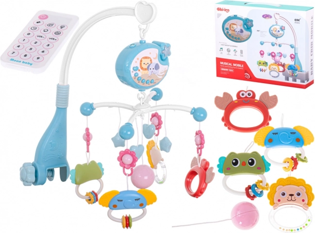 Musical Mobile with Star Projector and Remote Control for Crib – Blue