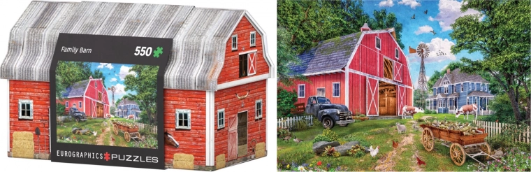 Puzzle in a Tin Box Family Farm 550 Pieces EUROGRAPHICS