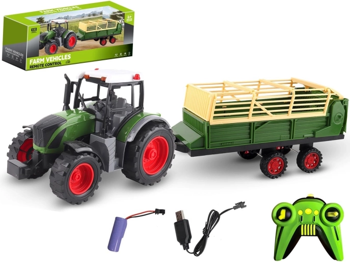 Diaľkovo ovládaný traktor s prívesom USB nabíjanie