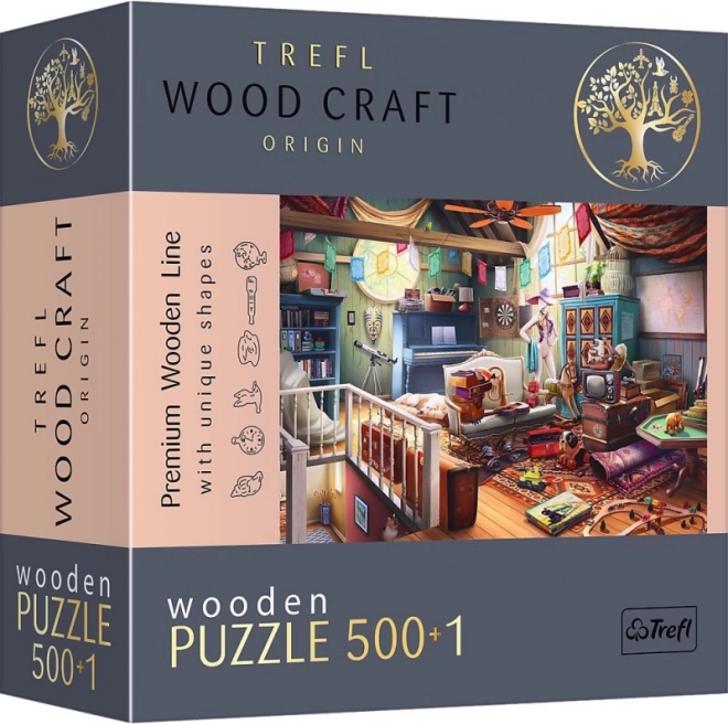 Wooden Double-Sided Puzzle Attic Treasures 501 Pieces TREFL Wood Craft Origin
