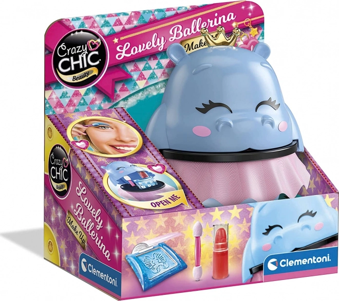 CLEMENTONI CRAZY CHIC Ballerina – kids' make-up set in a hippo case