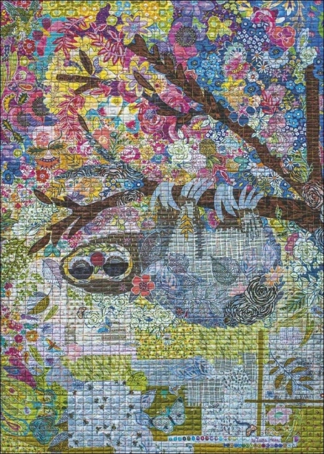 Puzzle Heye Quilt Art: Embroidered Sloth 1000 pieces