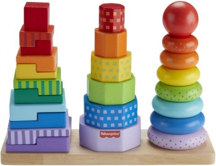 Drewniana wieża sortująca FISHER-PRICE dla maluchów