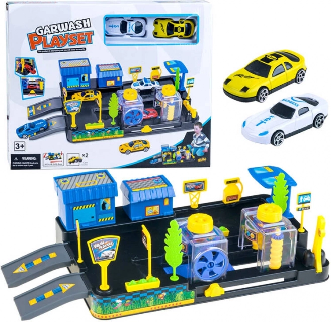Car Wash and Gas Station – Kids’ Set with Toy Cars