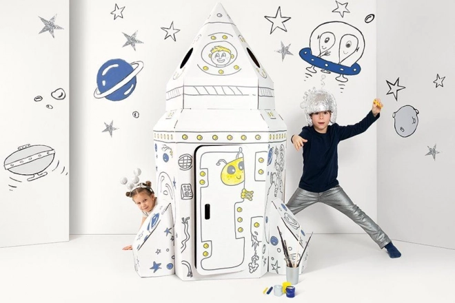 Large Cardboard Space Rocket