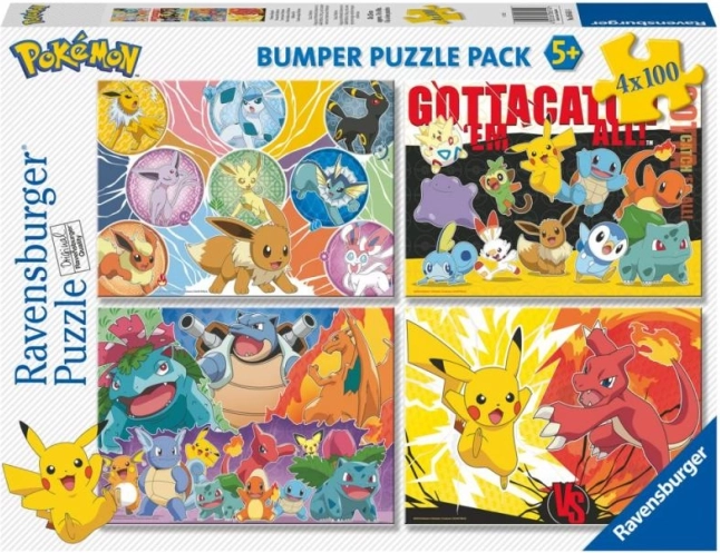 Pokémon puzzle 4x100 pieces