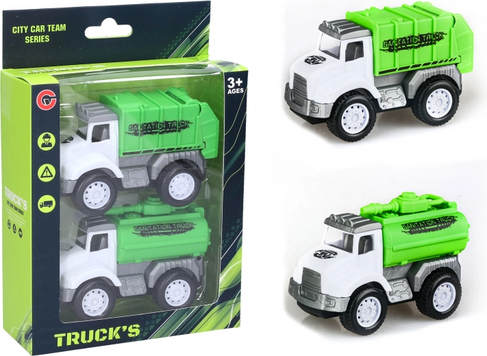 Friction-powered cleaning cars – set of 2 (10 cm)