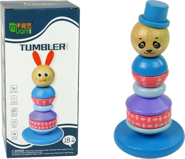 Wooden Educational Pyramid Panda Balancing Tower