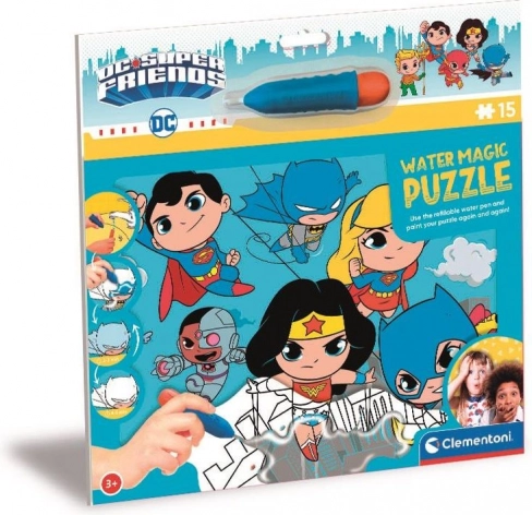 Clementoni Puzzle with Water Painting: DC Super Friends 15 Pieces