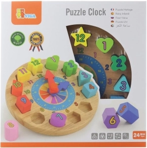 Houten inlegklok voor kinderen
