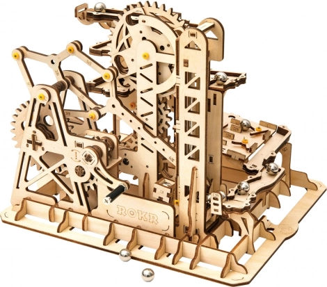 ROKR Wooden Marble Run – Mechanical Climber 3D Puzzle Kit