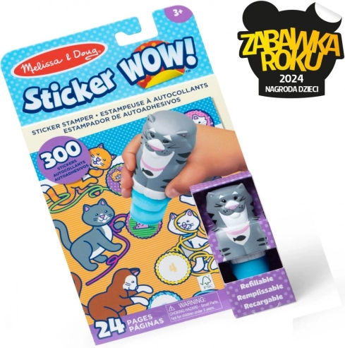 Magic book and stamp with Cat stickers