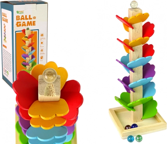Wooden Marble Tree – Colorful Leaf Marble Run