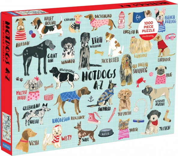 Puzzle Galison Hot Dogs A–Z 1000 pieces