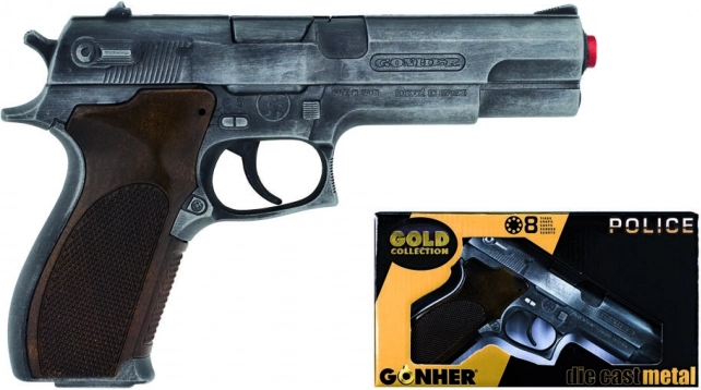 Police Pistol Gold Edition silver metal 8 shots