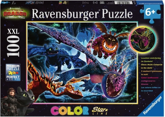puzzle lumineux comment dresser un dragon 3 xxl 100 pièces – ravensburger