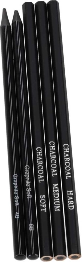 Large palette de crayons et de fusains