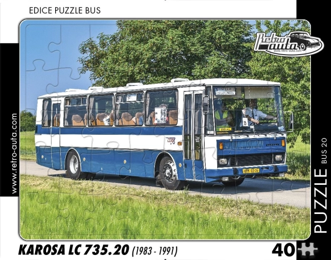 Retro Cars Puzzle – Karosa LC 735.20 Bus, 40 pieces