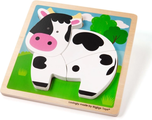 Puzzle in legno ad incastro mucca