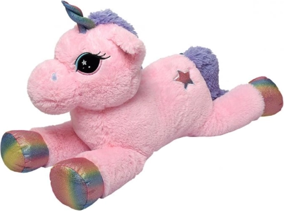 Licorne en peluche rose 85 cm