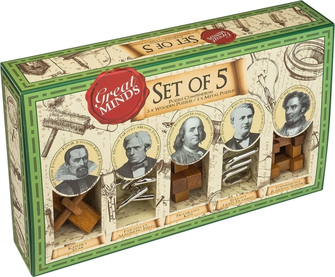 PROFESSOR PUZZLE set of 5 puzzles Great Minds