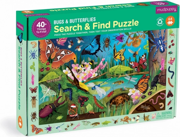 Mudpuppy Puzzle: Beetles and Butterflies, 64 Pieces